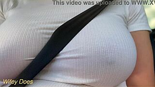 wifey do you flash braless tits in car
