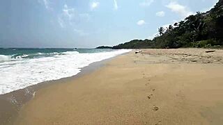 big ass colombian latina gets naughty on a public nude beach