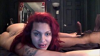 Redhead bbw shemale blows that black shaft