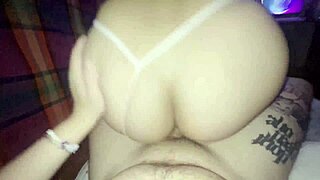 Stepsister rides reverse cowgirl then gets creampie