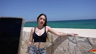 german scout inked latina girl melania dark pick up for no condom casting fuck at holiday trip
