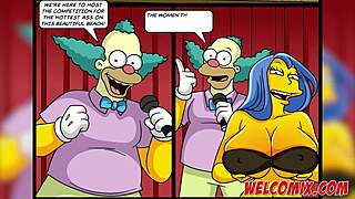 the hottest ass on beach in simpsons porn