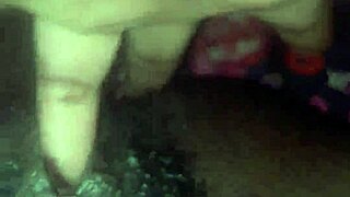 ebony pussy juices drip on ripped clothes in bed