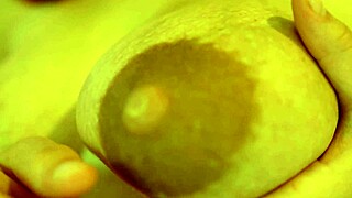 close up big latin tits and dildo fucking with toy