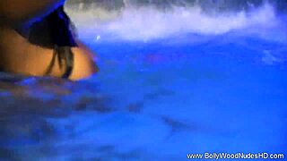 blue beauty from bollywood india does a striptease