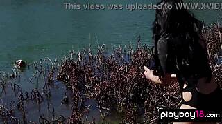 Petite natural brunette teen does morning workout naked
