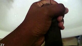 Indian guy shoots cumshot over hot pussies
