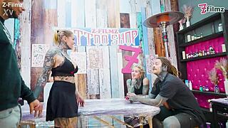 inked couple joins big group fun