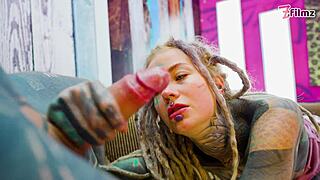 Sexy alt dreadhead ass ride