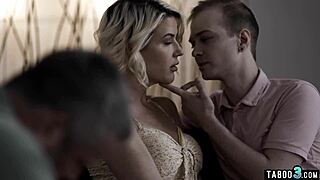 Milf kit mercer wants her stepson cock for dessert next to her husband
