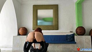 Training at the private pool ends up with her big ass pawg filled with cumload - doggystyle pov