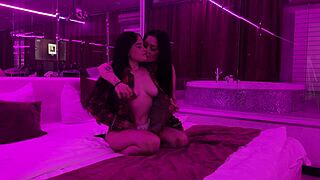 hot compilation of orgasms and kisses of two hot brunettes