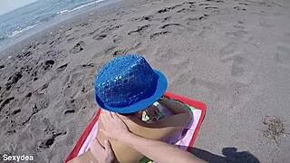 beach day with goddess sexydea lucky guy oils big booty