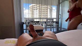 Mature milf stepmom gets valentine creampie and cum on big titties