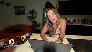 mature milf cougar drains employees balls twice with one creampie in pussy and one on ass