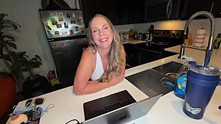 mature milf cougar drains employees balls twice with one creampie in pussy and one on ass