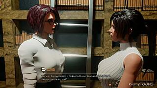 Lora croft as librarian without panties