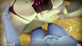 3D Tracer, D.Va, Widowmaker在守望先锋色情合辑疯狂中。