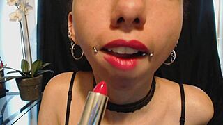 Hey, schau mich sabbern mit heißem pinken Lippenstift, willst du mehr sehen?