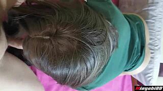 Thai Slut Sucks Big Cock and Gets Creampied in Shaved Hole